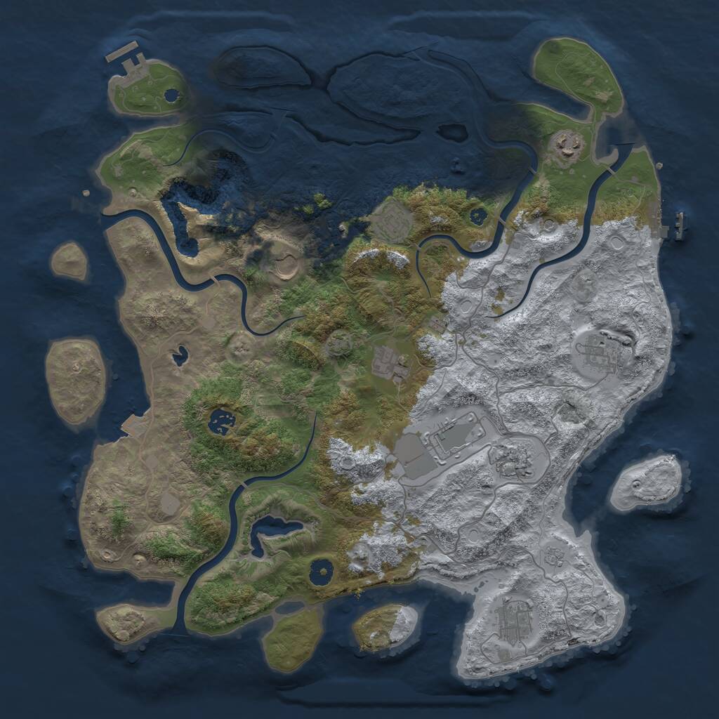 Rust Map: Procedural Map, Size: 4200, Seed: 1475454, 16 Monuments