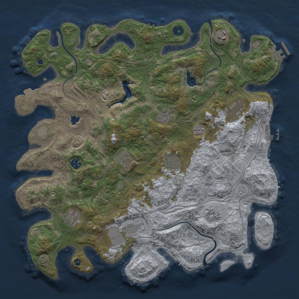 Rust Map: Procedural Map, Size: 4277, Seed: 12335667, 16 Monuments