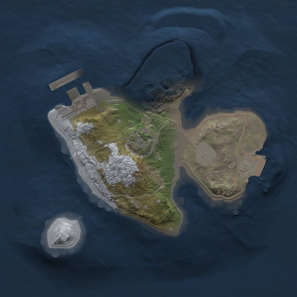 Rust Map: Procedural Map, Size: 1600, Seed: 23456234, 3 Monuments