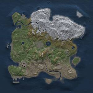 Thumbnail Rust Map: Procedural Map, Size: 3000, Seed: 2253, 10 Monuments
