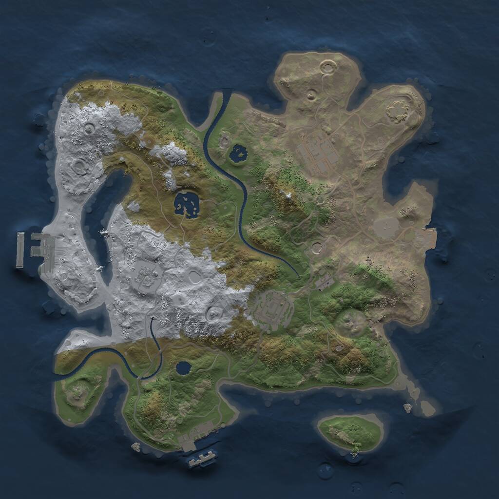 Rust Map: Procedural Map, Size: 2800, Seed: 94837556, 9 Monuments