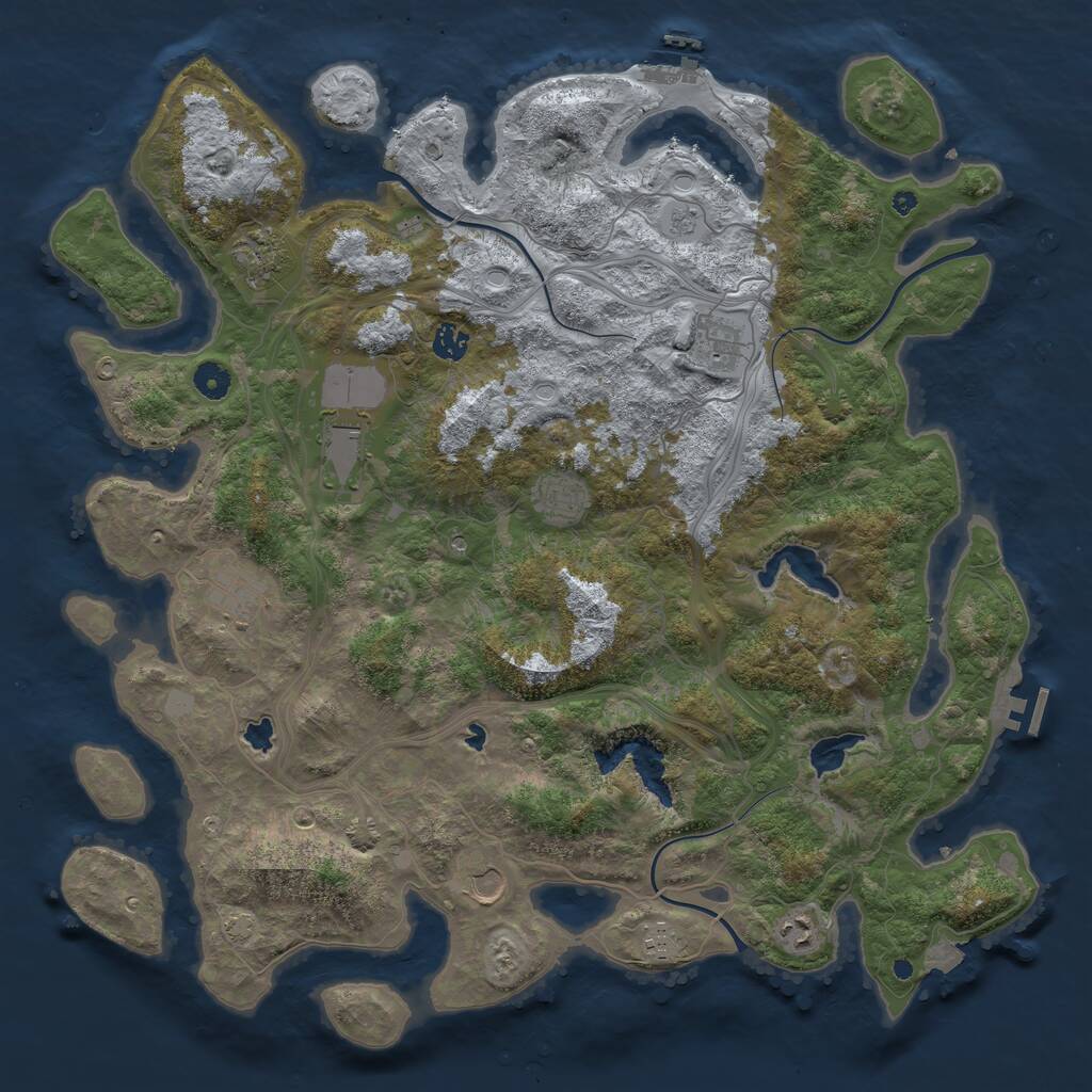 Rust Map: Procedural Map, Size: 4500, Seed: 2038664078, 15 Monuments