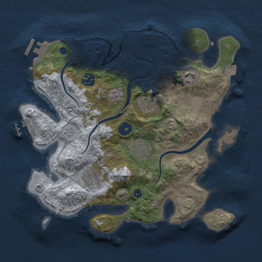 Rust Map: Procedural Map, Size: 3000, Seed: 1500239894, 12 Monuments