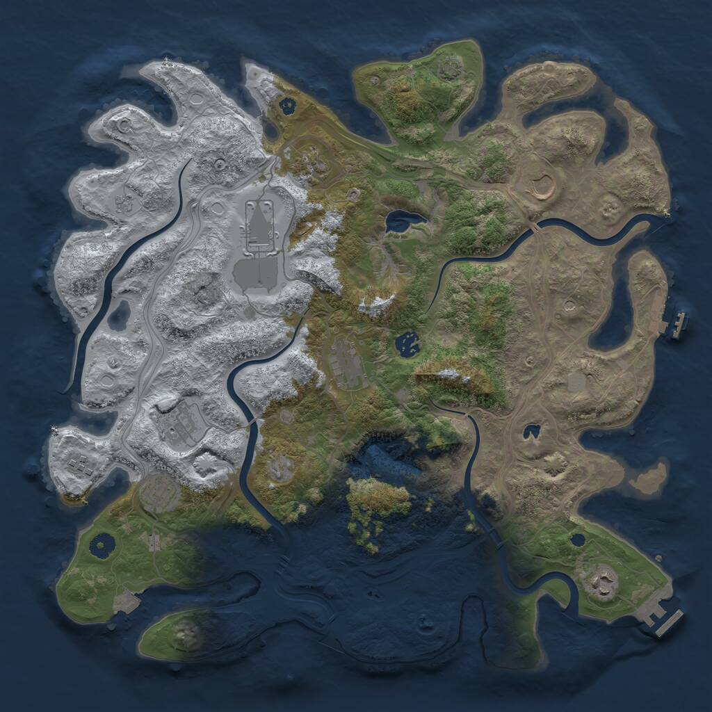 Rust Map: Procedural Map, Size: 4250, Seed: 5623221, 15 Monuments