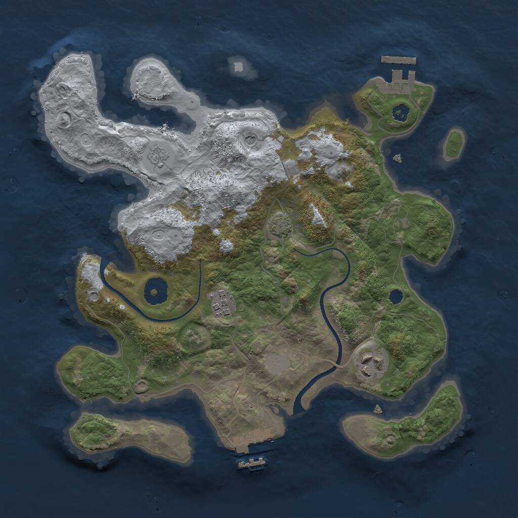Rust Map: Procedural Map, Size: 3000, Seed: 152790555, 8 Monuments