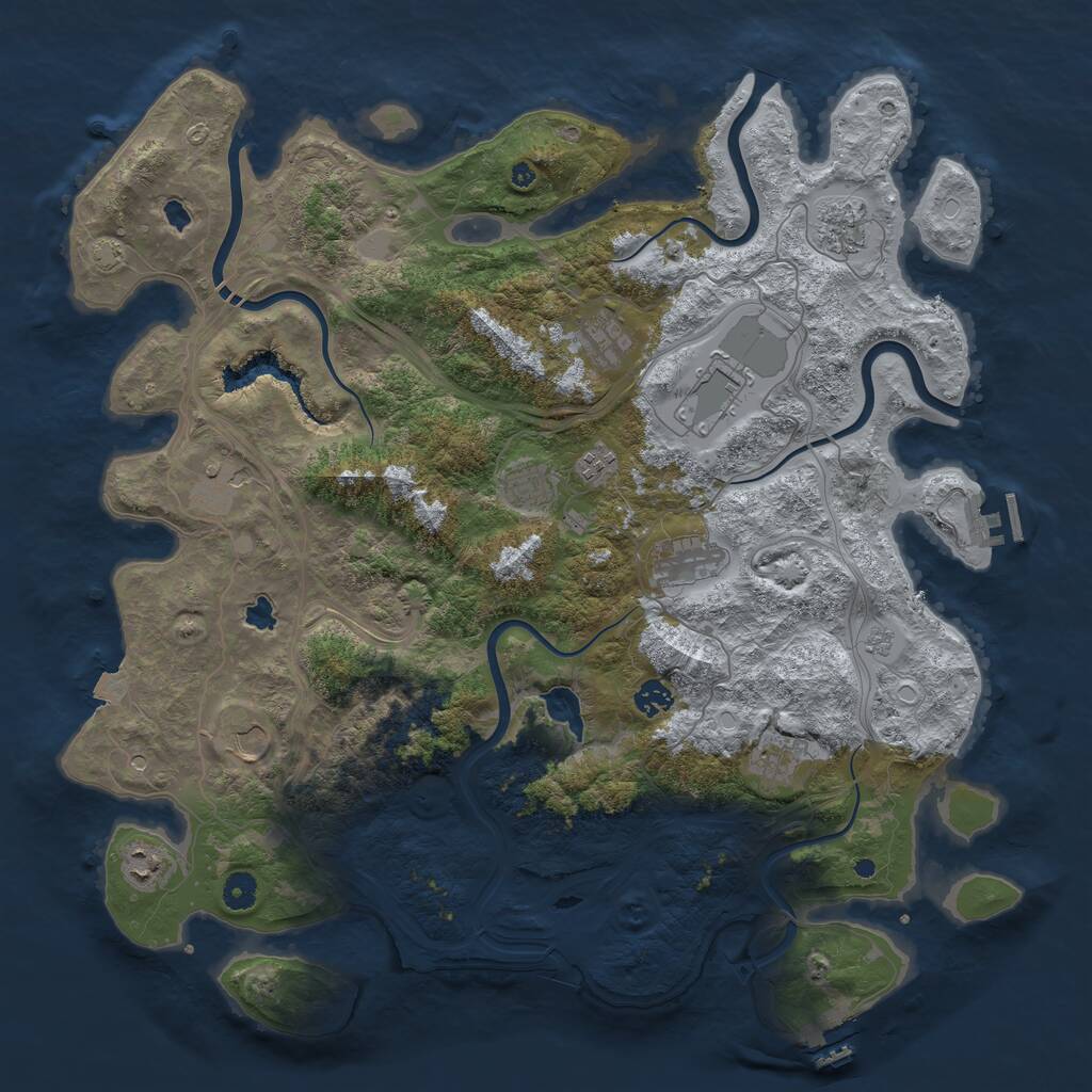 Rust Map: Procedural Map, Size: 4500, Seed: 1543672325, 17 Monuments