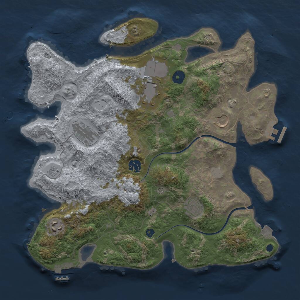 Rust Map: Procedural Map, Size: 3500, Seed: 1822867704, 12 Monuments
