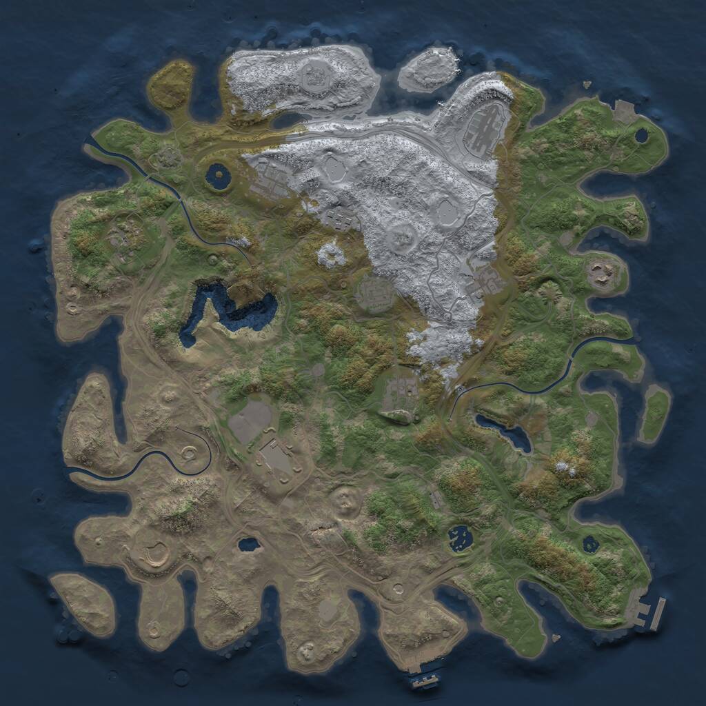 Rust Map: Procedural Map, Size: 4250, Seed: 861135089, 17 Monuments