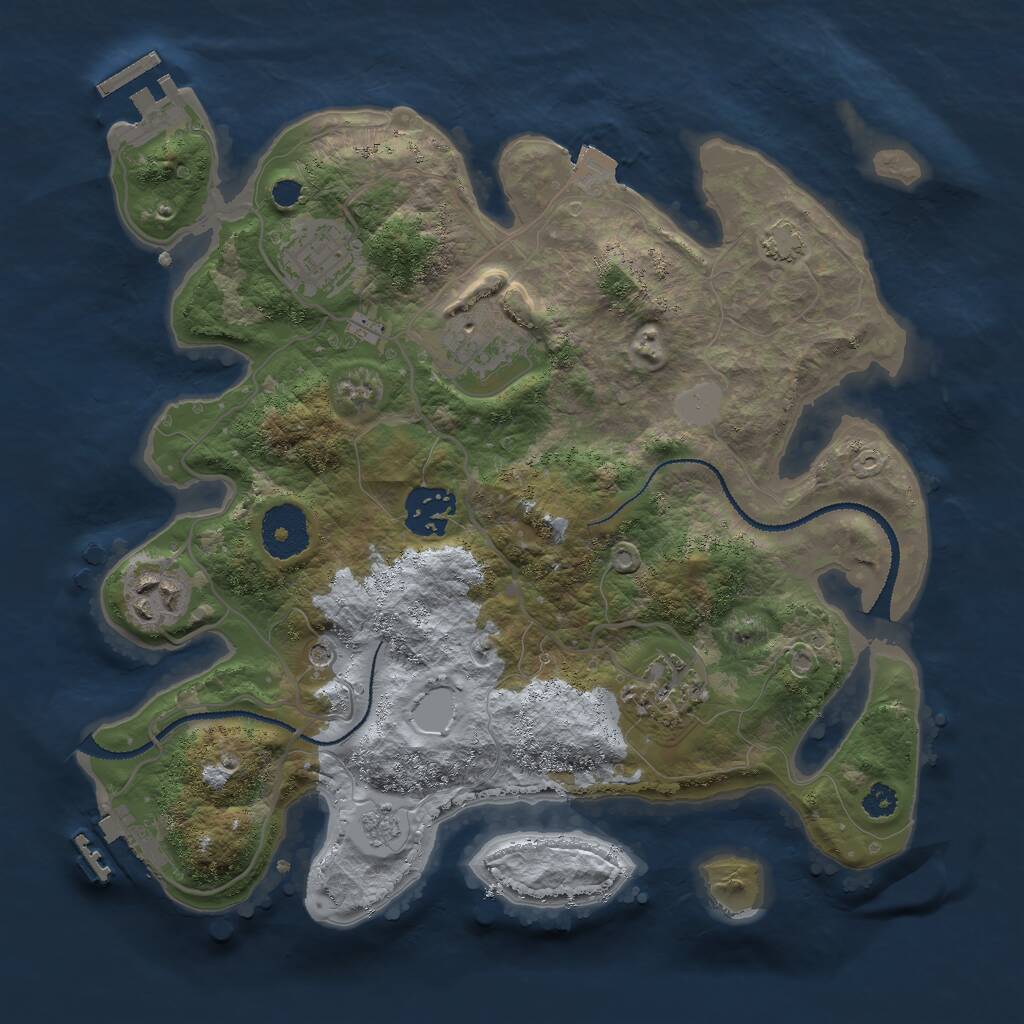 Rust Map: Procedural Map, Size: 3000, Seed: 234632658, 11 Monuments
