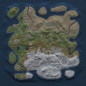 Thumbnail Rust Map: Procedural Map, Size: 3500, Seed: 349779420, 12 Monuments