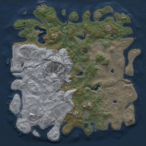 Thumbnail Rust Map: Procedural Map, Size: 5000, Seed: 1001055792, 17 Monuments