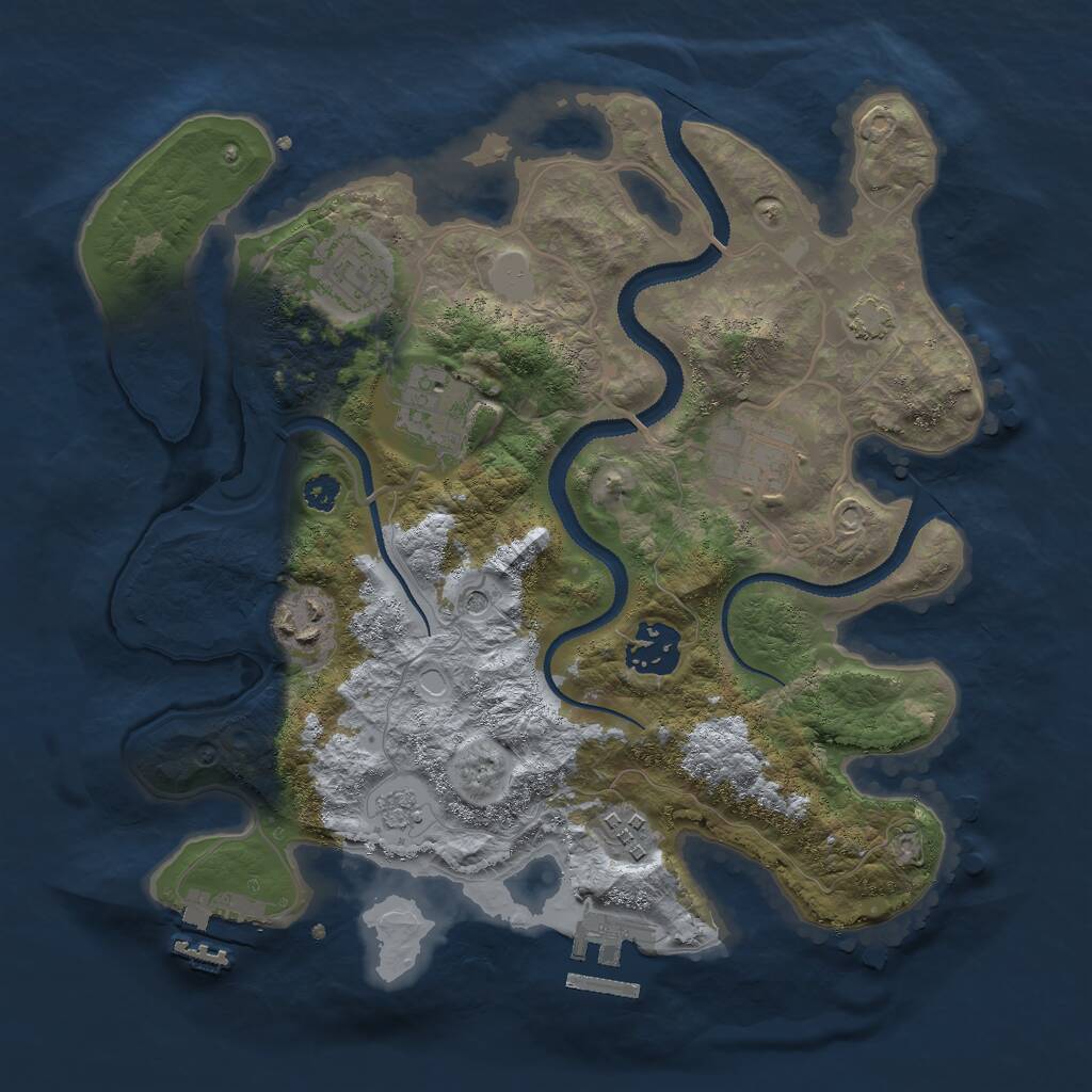 Rust Map: Procedural Map, Size: 3000, Seed: 1635230892, 12 Monuments