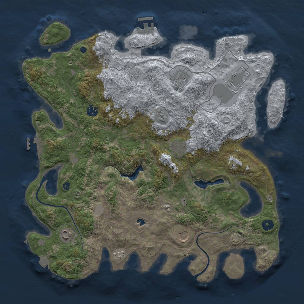 Rust Map: Procedural Map, Size: 4000, Seed: 1210772095, 13 Monuments