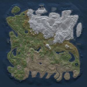 Thumbnail Rust Map: Procedural Map, Size: 4000, Seed: 1210772095, 13 Monuments