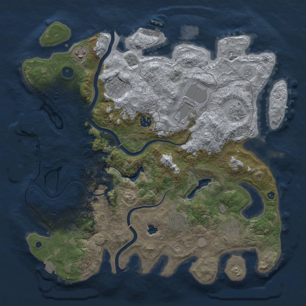 Rust Map: Procedural Map, Size: 4000, Seed: 1210772095, 14 Monuments
