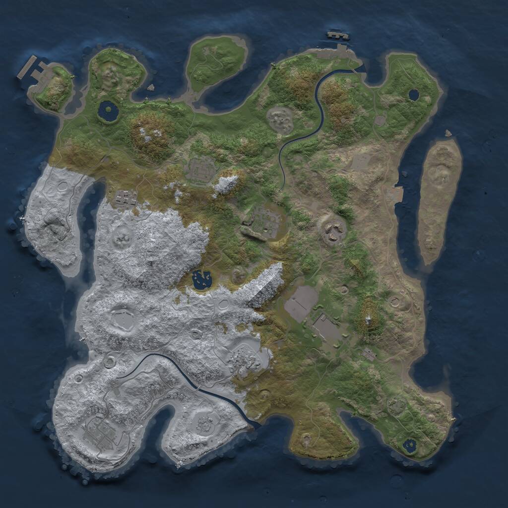 Rust Map: Procedural Map, Size: 3750, Seed: 1871541533, 14 Monuments