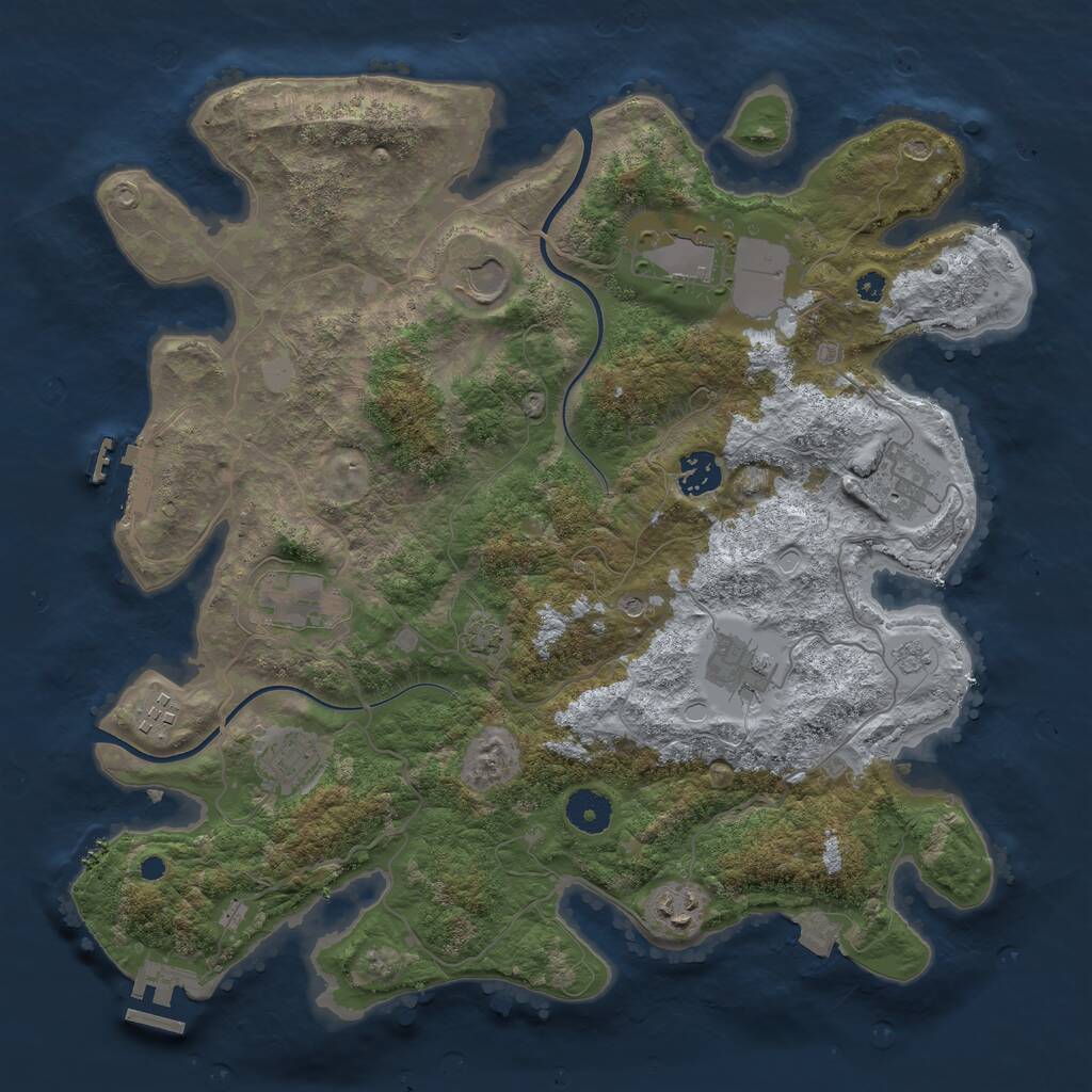 Rust Map: Procedural Map, Size: 3700, Seed: 171194391, 15 Monuments