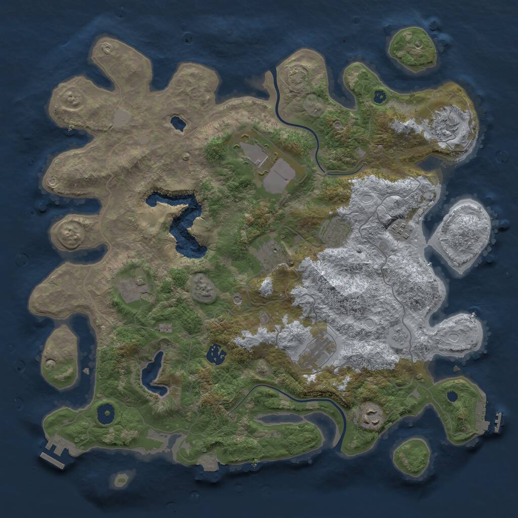 Rust Map: Procedural Map, Size: 4000, Seed: 1730854876, 15 Monuments