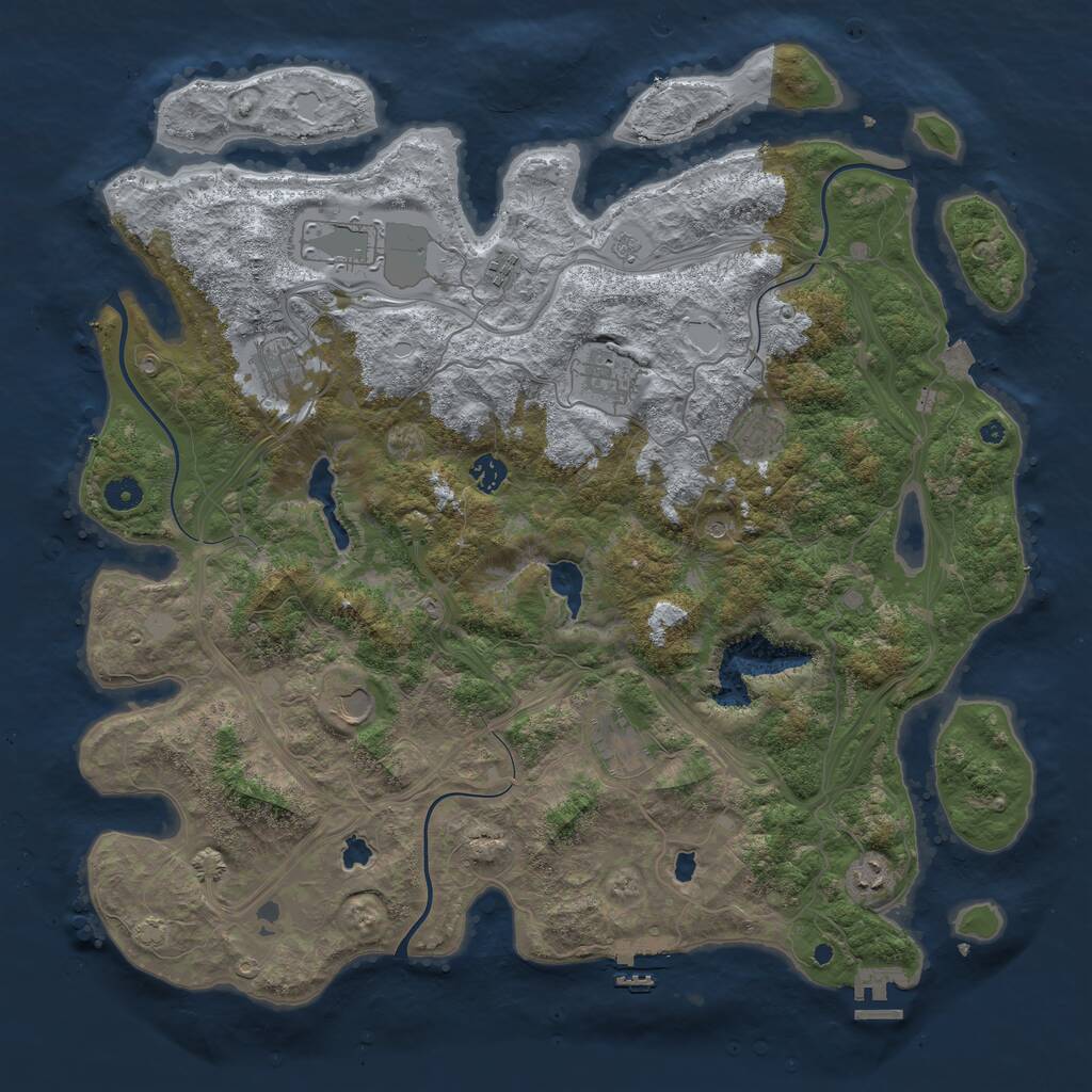 Rust Map: Procedural Map, Size: 4550, Seed: 47905243, 15 Monuments