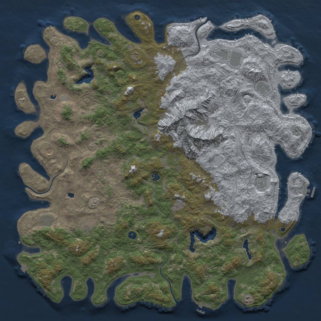 Rust Map: Procedural Map, Size: 6000, Seed: 96039603, 17 Monuments
