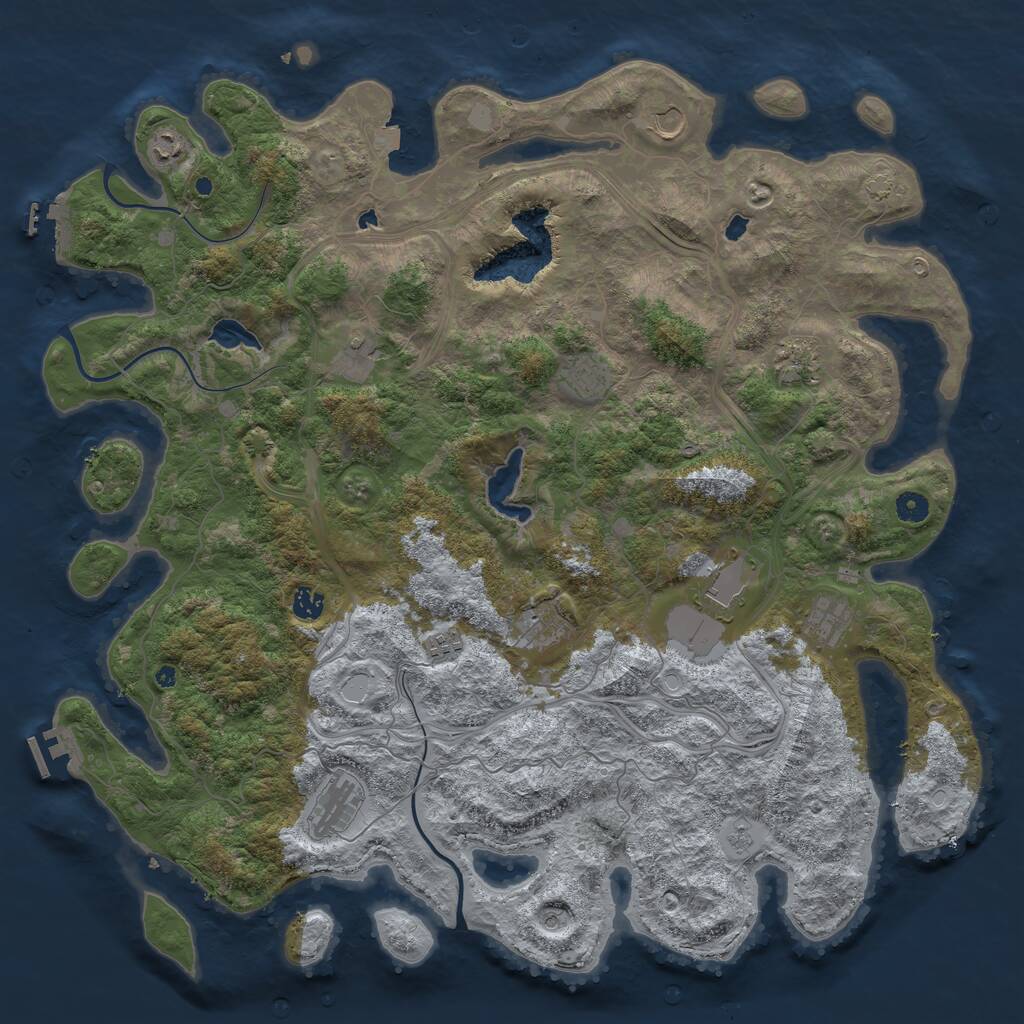 Rust Map: Procedural Map, Size: 4800, Seed: 329751118, 17 Monuments