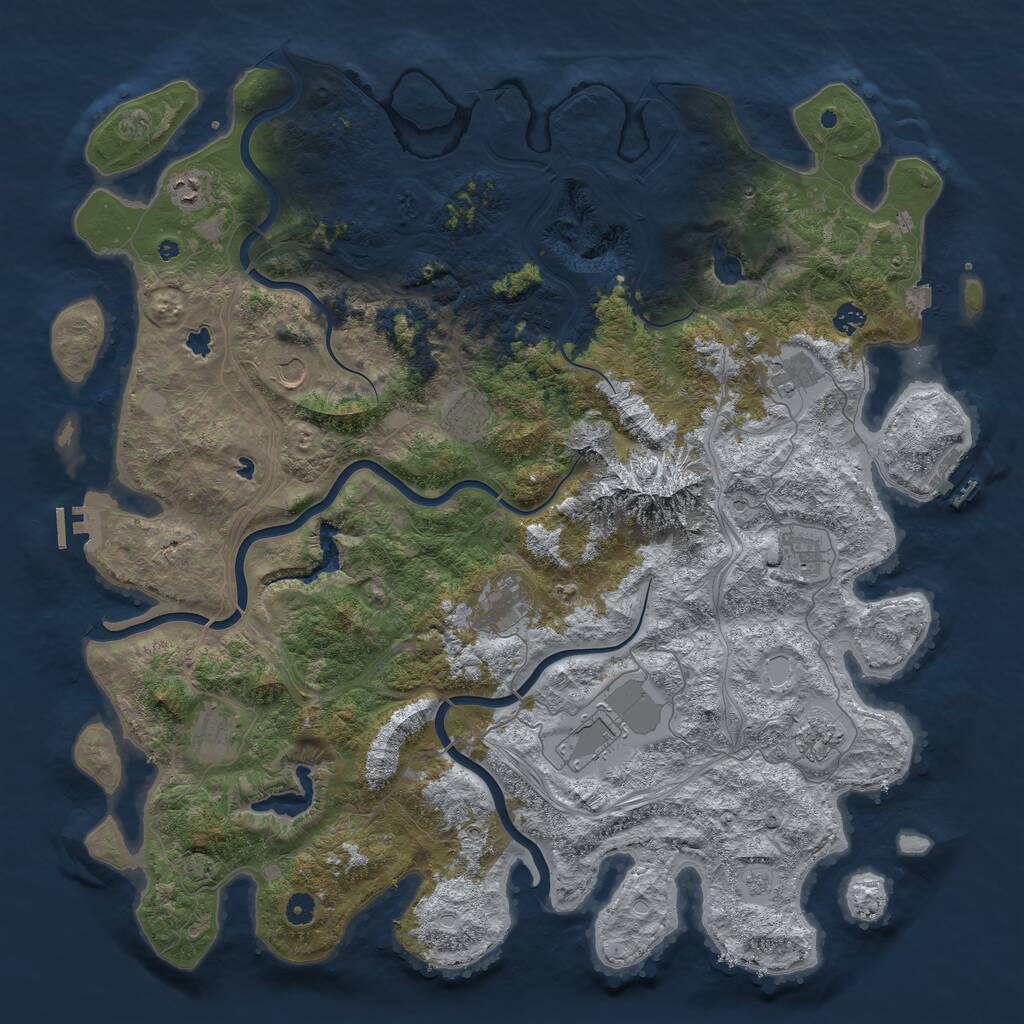 Rust Map: Procedural Map, Size: 5000, Seed: 198489117, 17 Monuments