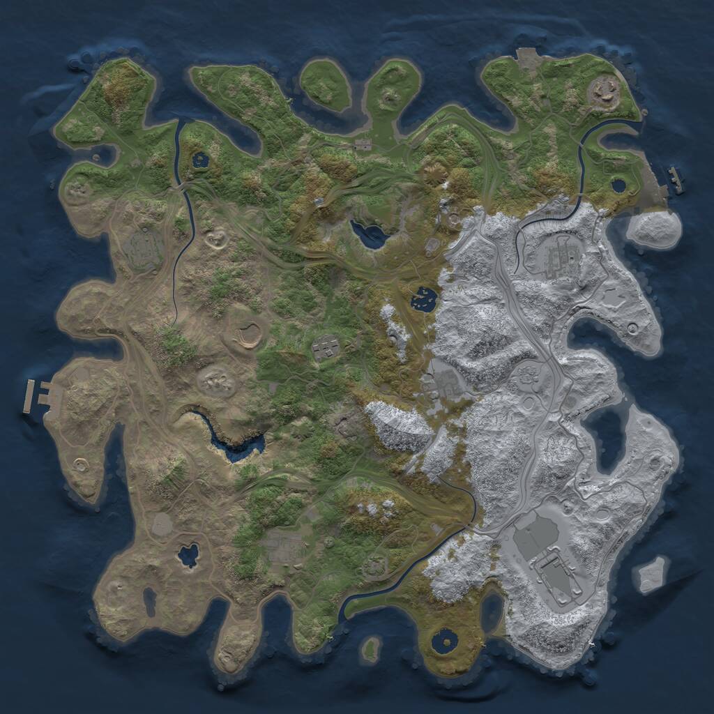 Rust Map: Procedural Map, Size: 4250, Seed: 386873210, 15 Monuments