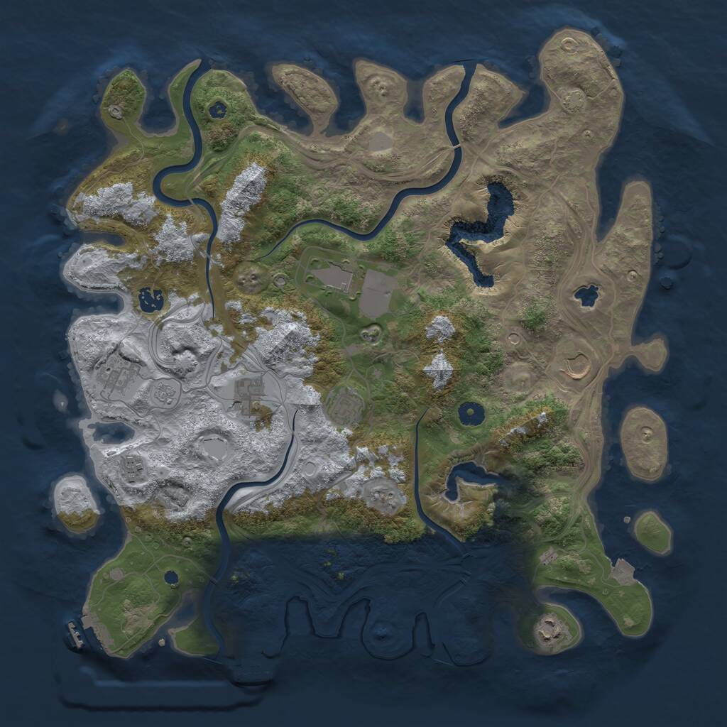 Rust Map: Procedural Map, Size: 4250, Seed: 861, 14 Monuments