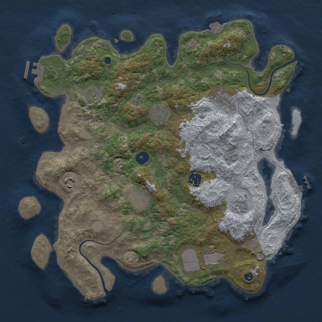 Rust Map: Procedural Map, Size: 3750, Seed: 1739816877, 15 Monuments