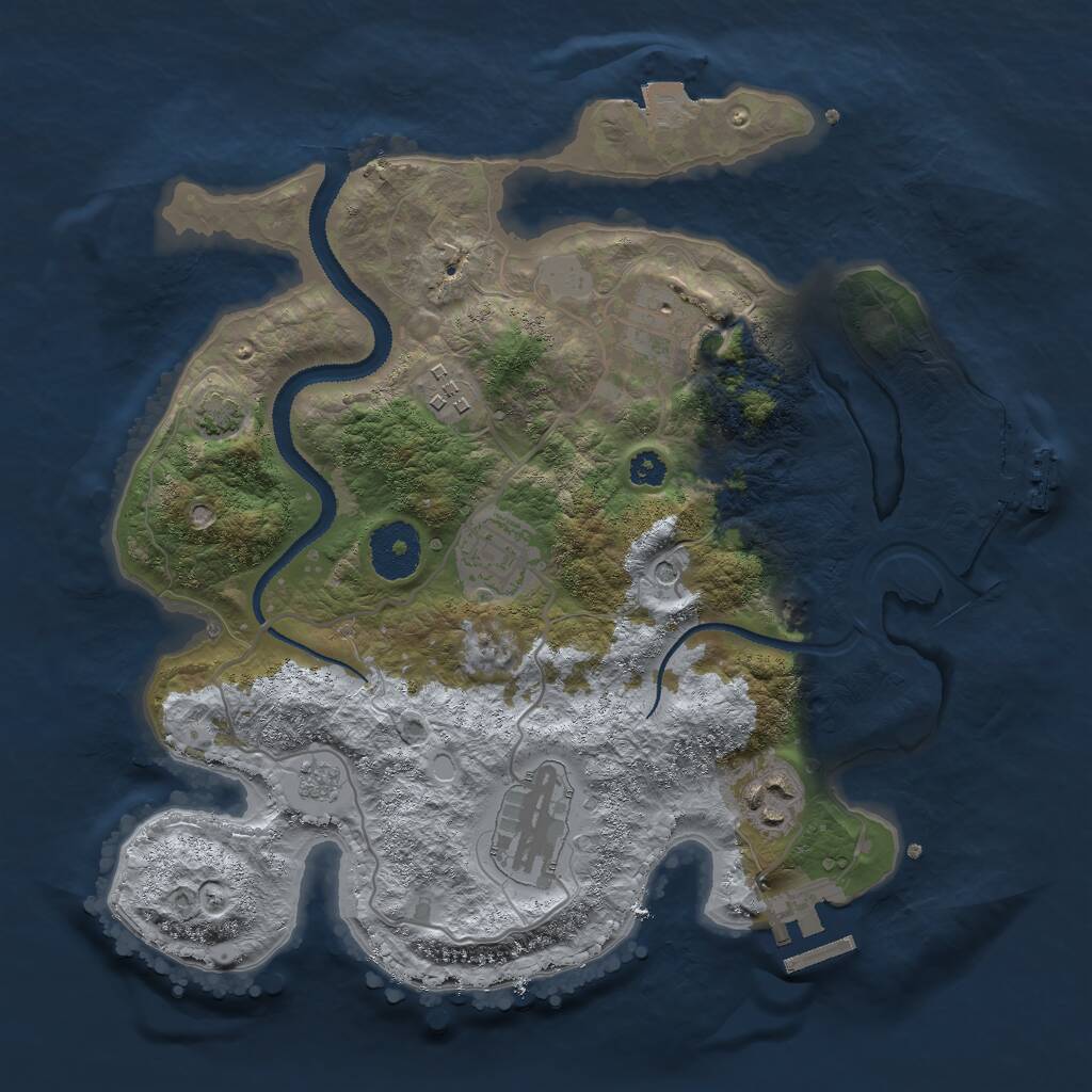 Rust Map: Procedural Map, Size: 3000, Seed: 1350598753, 11 Monuments