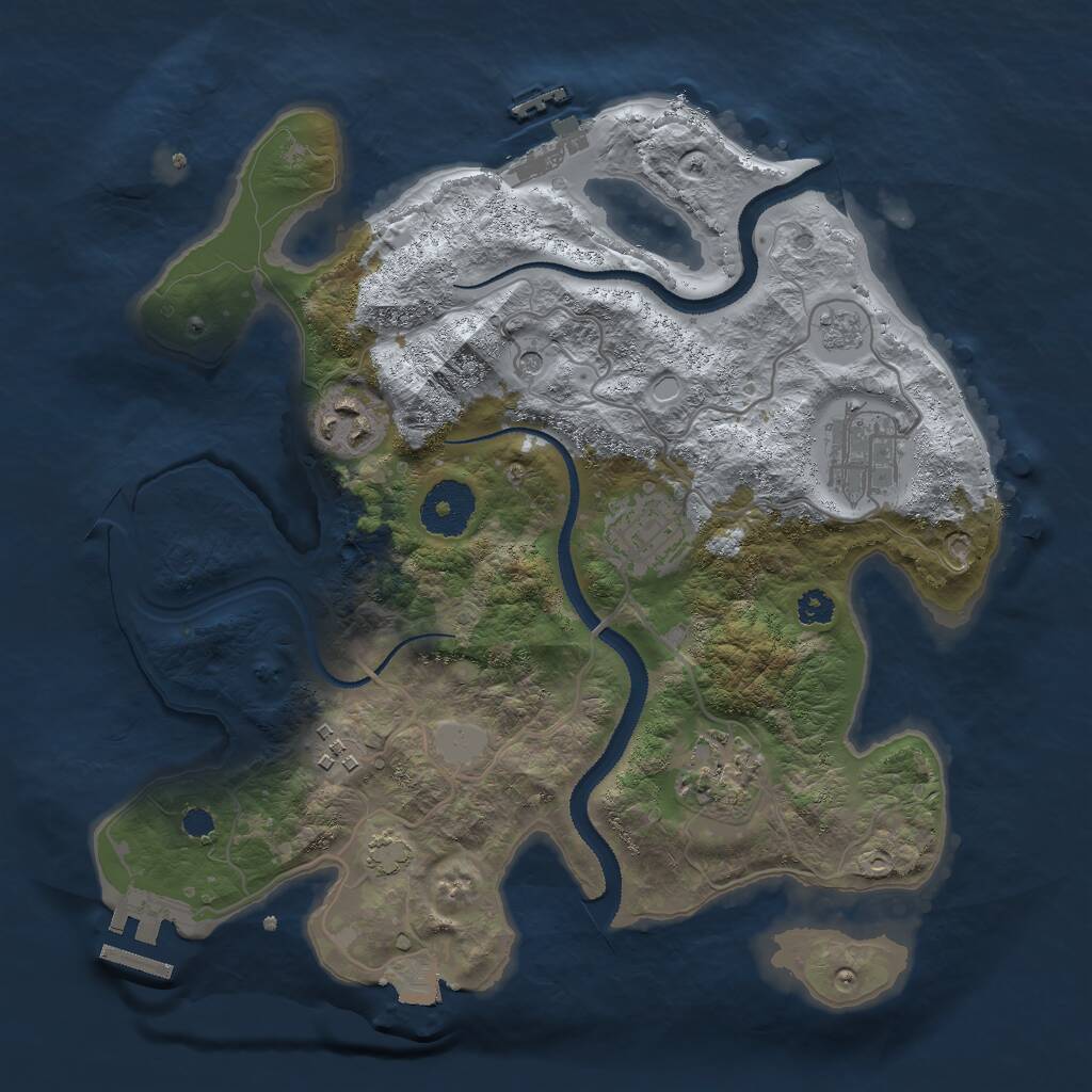Rust Map: Procedural Map, Size: 3000, Seed: 918635224, 11 Monuments