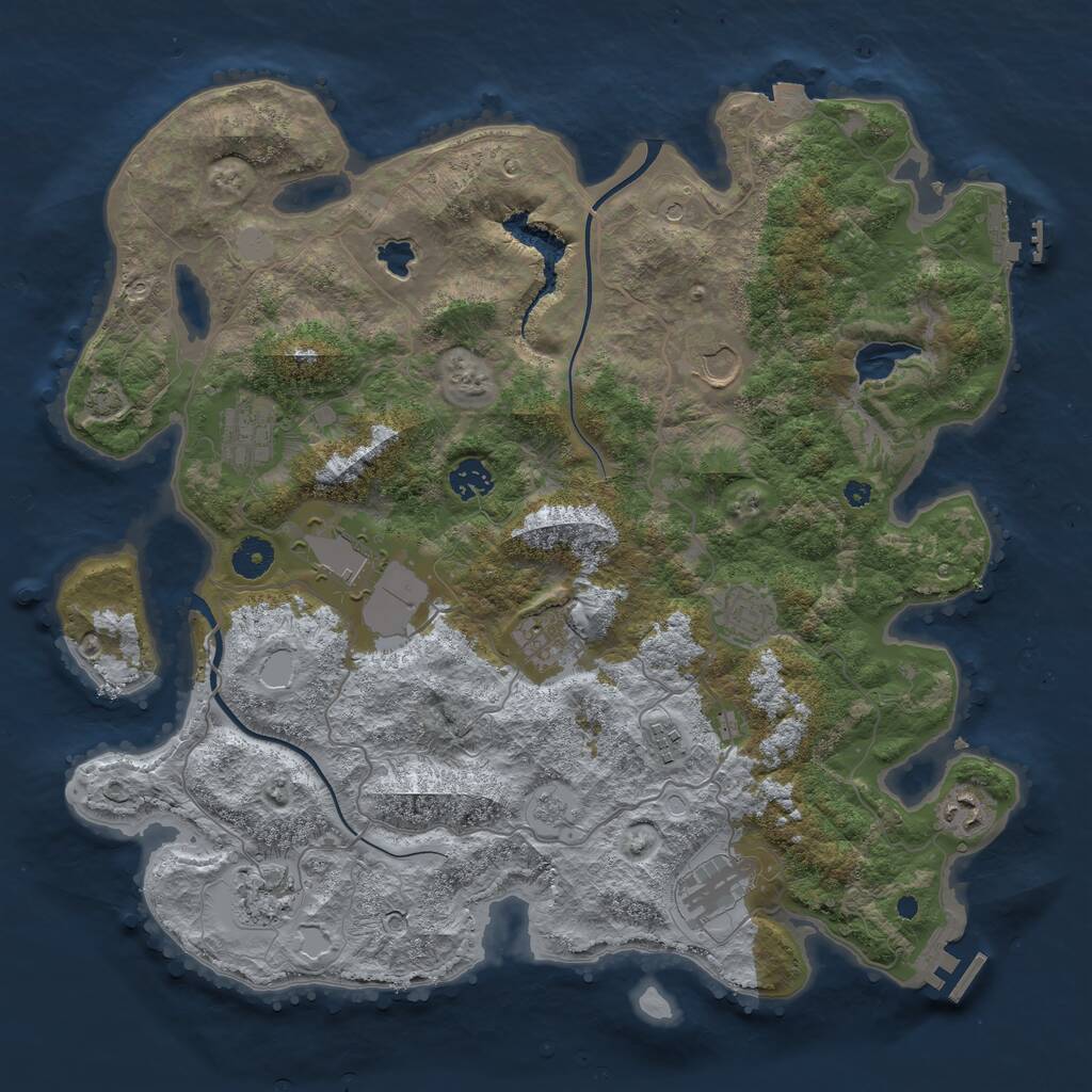 Rust Map: Procedural Map, Size: 4000, Seed: 30122024, 16 Monuments