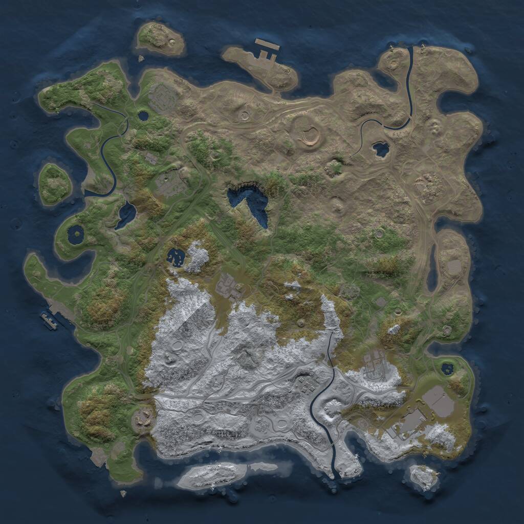 Rust Map: Procedural Map, Size: 4250, Seed: 164913430, 16 Monuments