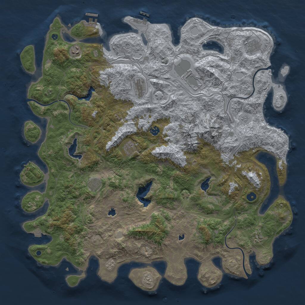Rust Map: Procedural Map, Size: 5000, Seed: 34561, 15 Monuments