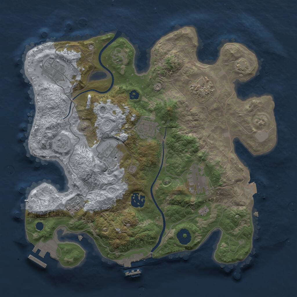 Rust Map: Procedural Map, Size: 3000, Seed: 22626, 12 Monuments