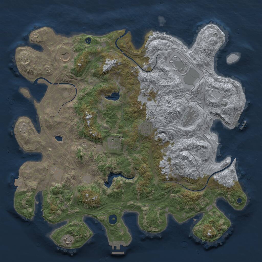 Rust Map: Procedural Map, Size: 4250, Seed: 260552466, 15 Monuments