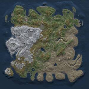 Thumbnail Rust Map: Procedural Map, Size: 4100, Seed: 992619384, 15 Monuments