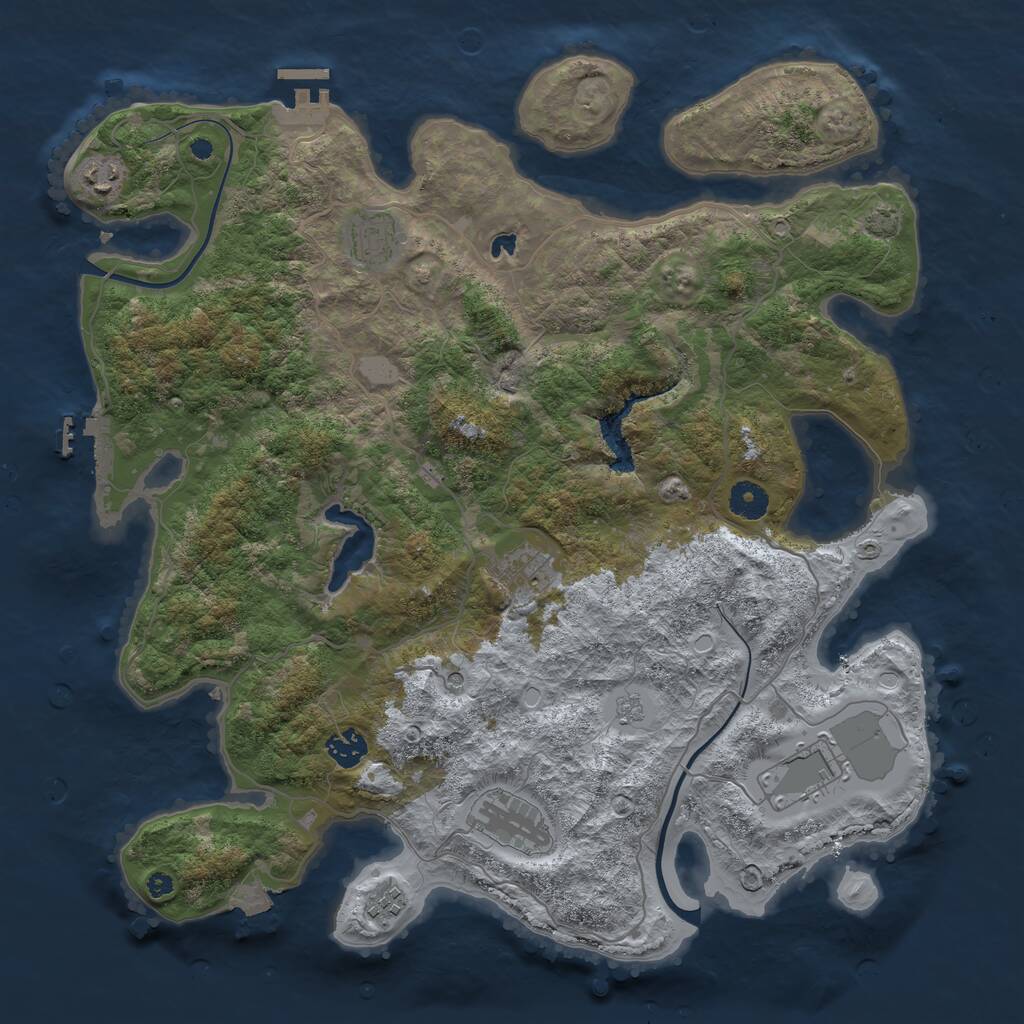 Rust Map: Procedural Map, Size: 4000, Seed: 2065028205, 13 Monuments