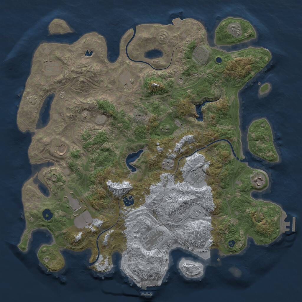 Rust Map: Procedural Map, Size: 4250, Seed: 3730, 16 Monuments