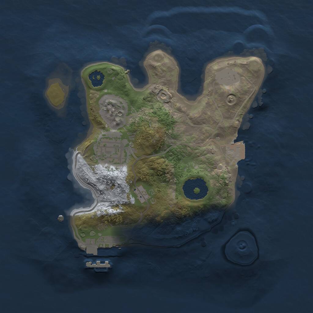 Rust Map: Procedural Map, Size: 2000, Seed: 1613081081, 3 Monuments
