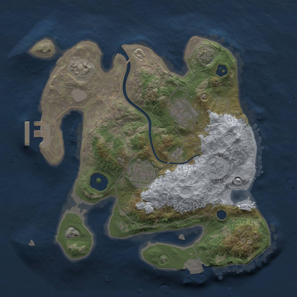 Rust Map: Procedural Map, Size: 2500, Seed: 1190903512, 6 Monuments