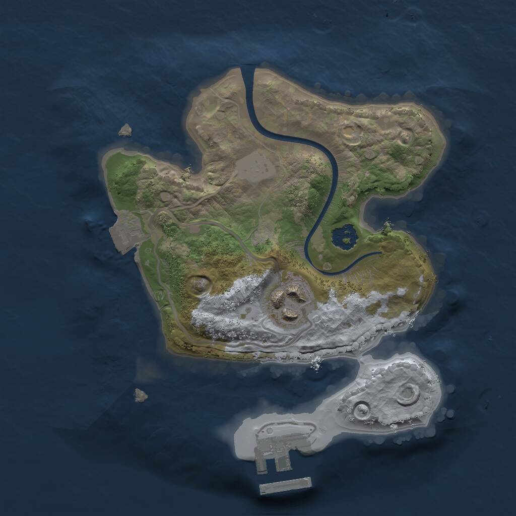 Rust Map: Procedural Map, Size: 2000, Seed: 304200995, 3 Monuments