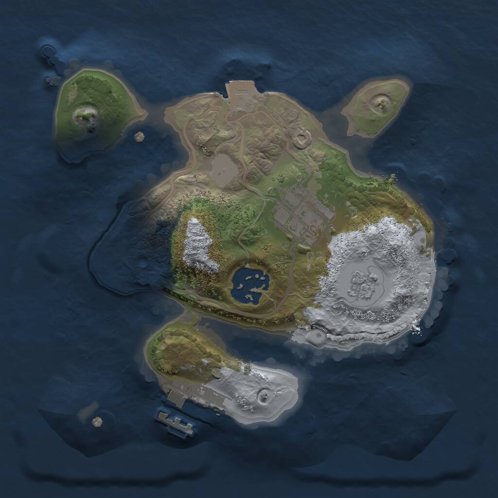 Rust Map: Procedural Map, Size: 2000, Seed: 1302374985, 5 Monuments