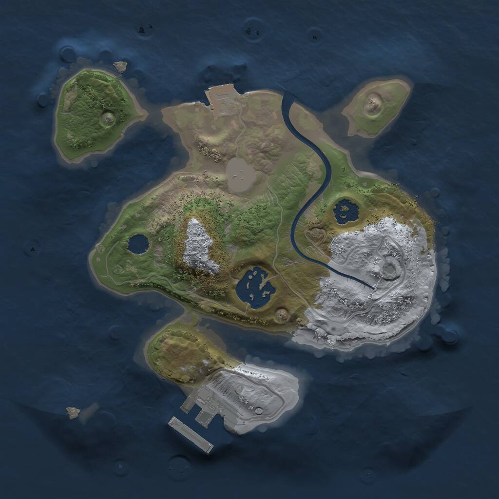 Rust Map: Procedural Map, Size: 2000, Seed: 1302374985, 3 Monuments