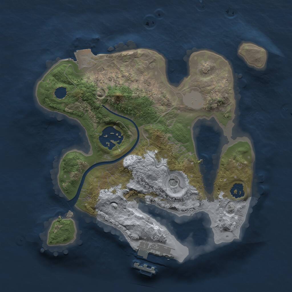 Rust Map: Procedural Map, Size: 2000, Seed: 171422427, 4 Monuments