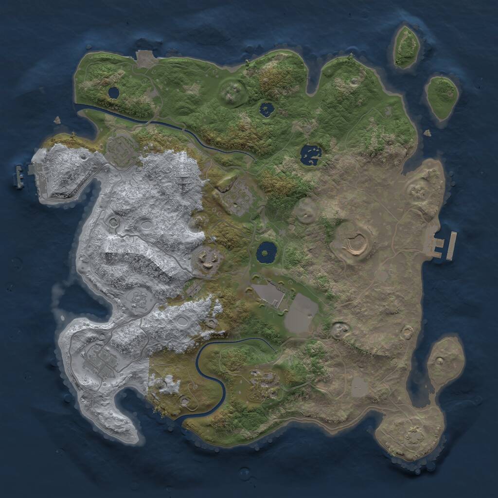 Rust Map: Procedural Map, Size: 3500, Seed: 67315689, 14 Monuments