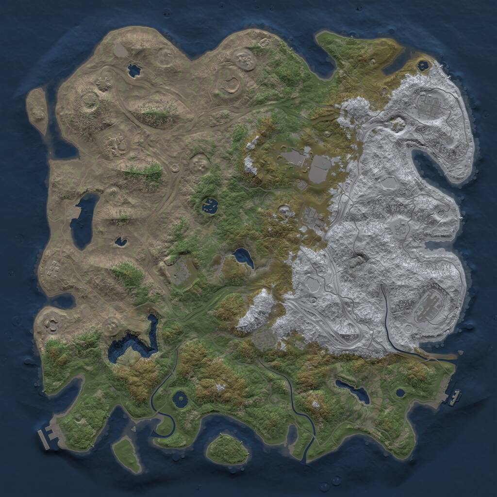 Rust Map: Procedural Map, Size: 4800, Seed: 645233324, 17 Monuments