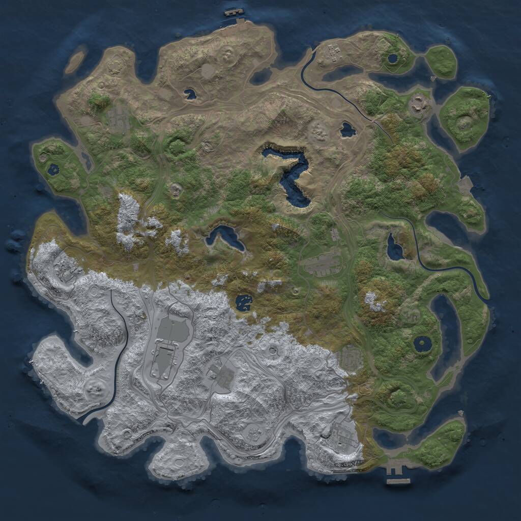 Rust Map: Procedural Map, Size: 4500, Seed: 862848767, 16 Monuments