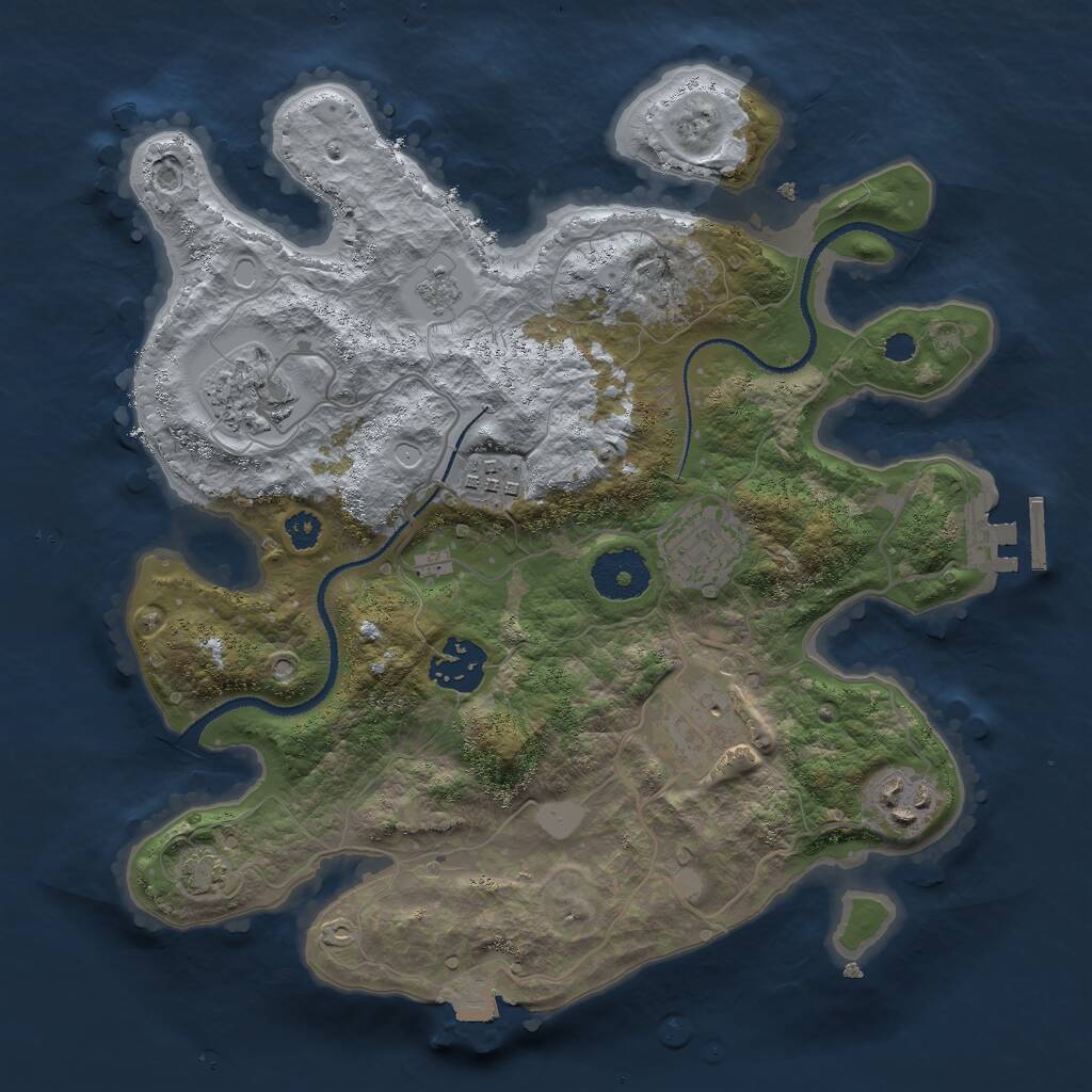 Rust Map: Procedural Map, Size: 3000, Seed: 4207152, 10 Monuments