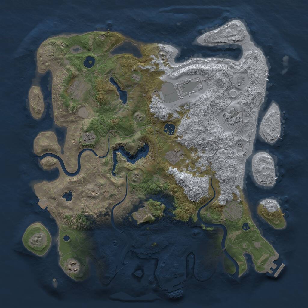 Rust Map: Procedural Map, Size: 4000, Seed: 12288, 15 Monuments
